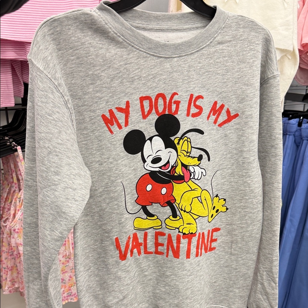 Gray Mickey and Pluto Sweatshirt